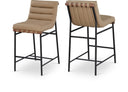 Burke Vegan Leather Upholstered Counter Stools - Tan