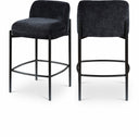 Burton Chenille Fabric Upholstered Bar / Counter Stool - Black