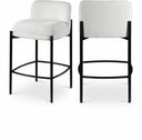 Burton Chenille Fabric Upholstered Bar / Counter Stool - Cream