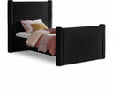 Elias Velvet Upholstered Twin Bed - Black