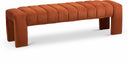 Andaz Velvet Upholstered Bench - Cognac