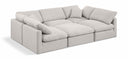 Indulge 105" Linen Textured Fabric Upholstered 6pc. Modular Sectional - Cream