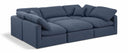 Indulge 105" Linen Textured Fabric Upholstered 6pc. Modular Sectional - Blue