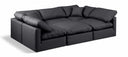 Indulge 105" Vegan Leather Upholstered 6pc. Modular Sectional - Black