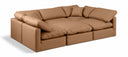 Indulge 105" Vegan Leather Upholstered 6pc. Modular Sectional - Cognac