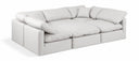 Indulge 105" Vegan Leather Upholstered 6pc. Modular Sectional - Cream