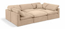 Indulge 105" Velvet Upholstered 6pc. Modular Sectional - Beige