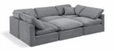 Indulge 105" Velvet Upholstered 6pc. Modular Sectional - Grey