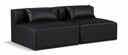 Cube 72" Vegan Leather Upholstered 2pc. Armless Modular Loveseat - Black