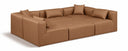 Cube 108" Vegan Leather Upholstered 6pc. Modular Sectional - Brown