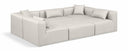 Cube 108" Vegan Leather Upholstered 6pc. Modular Sectional - Cream