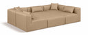 Cube 108" Vegan Leather Upholstered 6pc. Modular Sectional - Tan