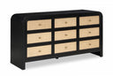 Siena Ash Wood And Natural Cane Dresser - Black
