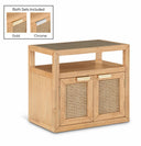 Cole 26" Solid Wood And Natural Cane Nightstand - Natural