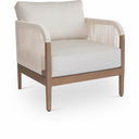 Maui Water Resistant Fabric Upholstered Outdoor Patio Chair - Cream
