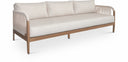 Maui 88" Water Resistant Fabric Upholstered Outdoor Patio Sofa - Cream