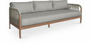 Maui 88" Water Resistant Fabric Upholstered Outdoor Patio Sofa - Grey