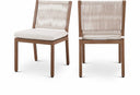 Maui Water Resistant Fabric Upholstered Outdoor Patio Dining Side Chair - Cream