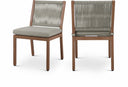 Maui Water Resistant Fabric Upholstered Outdoor Patio Dining Side Chair - Grey