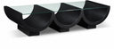 Beverwil Glass Top And Oak Veneer Base Coffee Table - Black