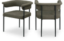 Malin Boucle Fabric Upholstered Dining Chair - Olive