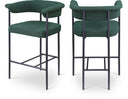 Malin Boucle Fabric Upholstered Counter Stool - Green