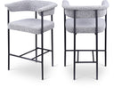 Malin Boucle Fabric Upholstered Counter Stool - Grey