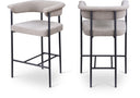 Malin Linen Textured Fabric Upholstered Counter Stool - Taupe