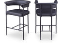 Malin Vegan Leather Upholstered Counter Stool - Black