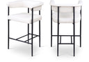 Malin Vegan Leather Upholstered Counter Stool - Cream
