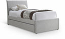 Myles Linen Textured Fabric Upholstered Twin Trundle Bed - Grey