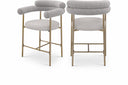 Blake Vegan Leather And Boucle Fabric Upholstered Counter Stool - Taupe