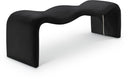 Willow Vegan Leather Upholstered Bench - Black