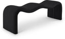 Willow Chenille Fabric Upholstered Bench - Black