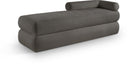 Kennedy Chenille Fabric Upholstered Bench - Grey