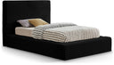 Dexter Corduroy Fabric Upholstered Twin Bed - Black