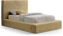 Dexter Corduroy Fabric Upholstered Twin Bed - Camel