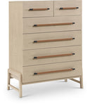 Kaya Oak Veneer And Vegan Leather Handle Chest - Natural