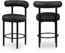 Bordeaux Vegan Leather Upholstered Counter Stool - Black