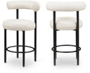 Bordeaux Vegan Leather Upholstered Counter Stool - Cream
