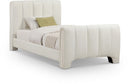 Camila Chenille Fabric Upholstered Twin Bed - Cream