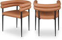 Lavina Vegan Leather Upholstered Dining Chair - Cognac
