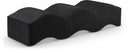Wave Velvet Upholstered Bench - Black