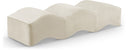 Wave Velvet Upholstered Bench - Cream
