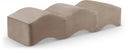 Wave Velvet Upholstered Bench - Taupe