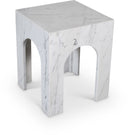 Palermo Genuine Marble End Table - White