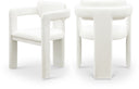 Brenda Chenille Fabric Upholstered Dining Chair - Cream
