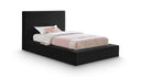 Dorian Velvet Upholstered Twin Bed - Black