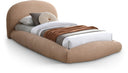Genesis Teddy Fabric Upholstered Floating Twin Bed - Tan