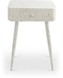 Rylan Terrazzo Pattern Iron Nightstand - White